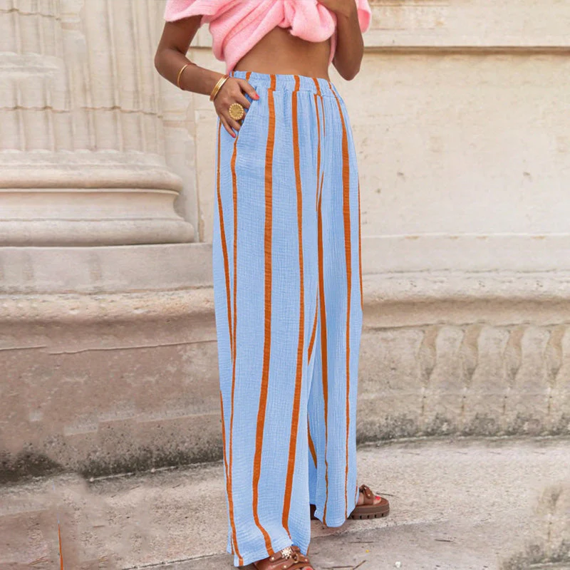 🥰40% off!💃Women's Striped Wide-Leg Casual Pants – Flattering Vertical Stripes, Breezy Fit & Effortless Style👖 - Image 8
