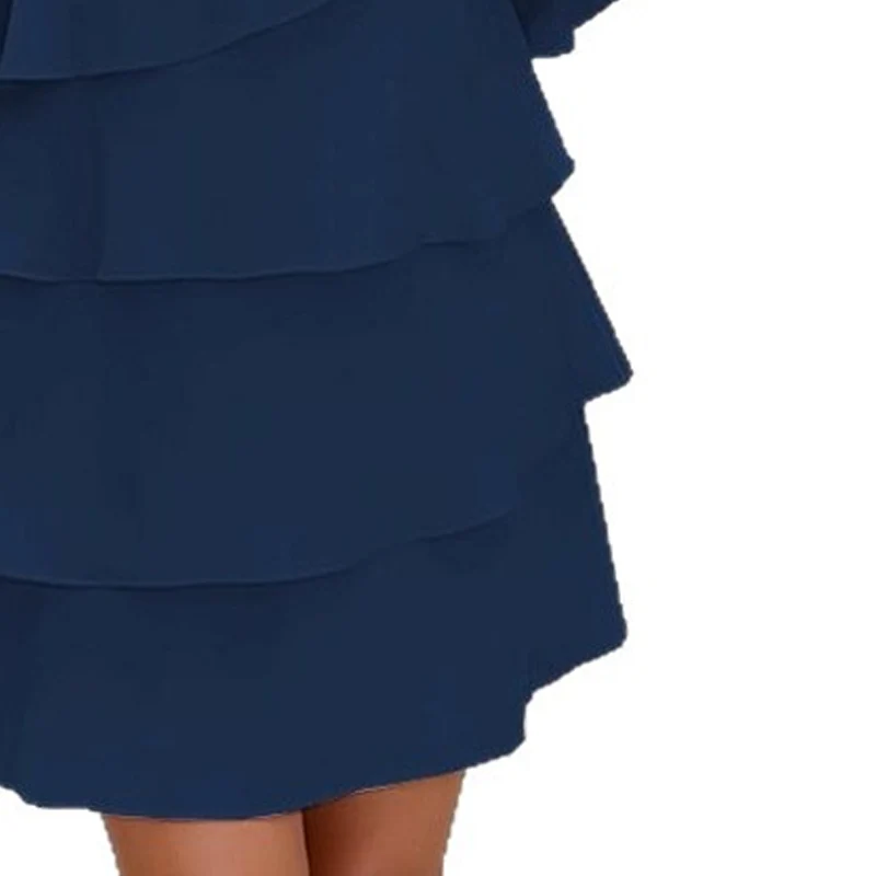 Women's Tiered Ruffle Dress with Flared Sleeves - Image 6