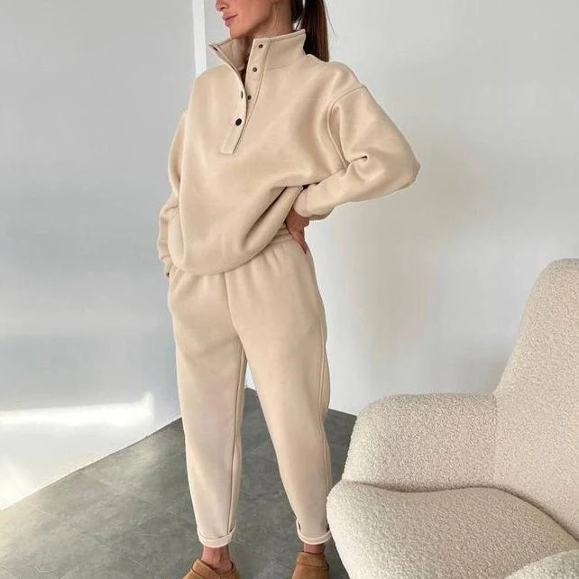 ❄️Winter-Specials❄️Women's Button Sweatshirt & Sweatpants (2-Piece Set) - Image 2