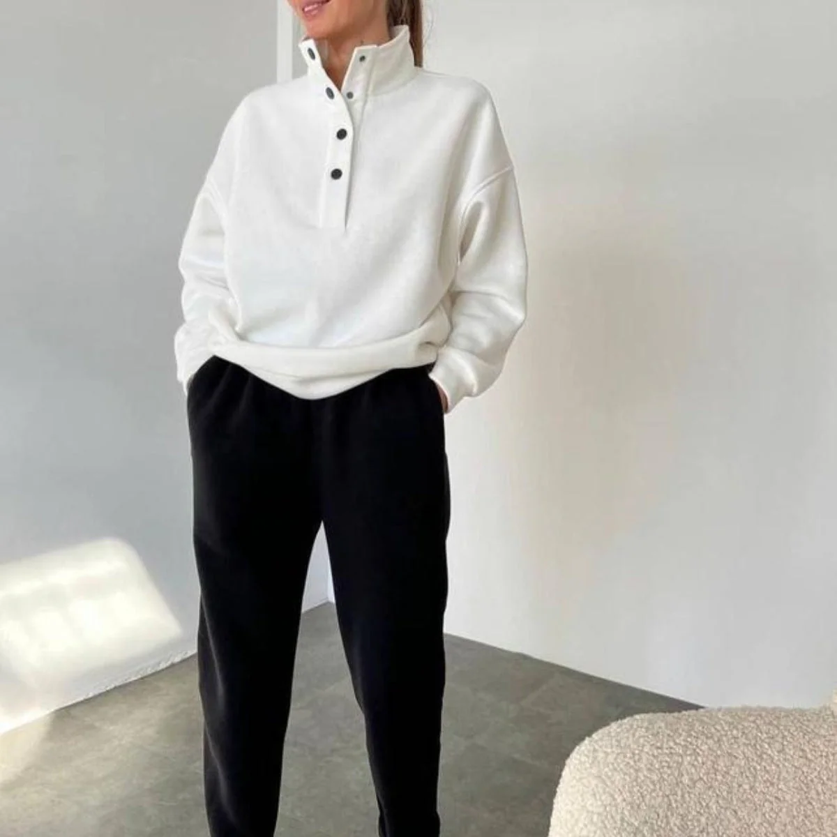 ❄️Winter-Specials❄️Women's Button Sweatshirt & Sweatpants (2-Piece Set) - Image 3