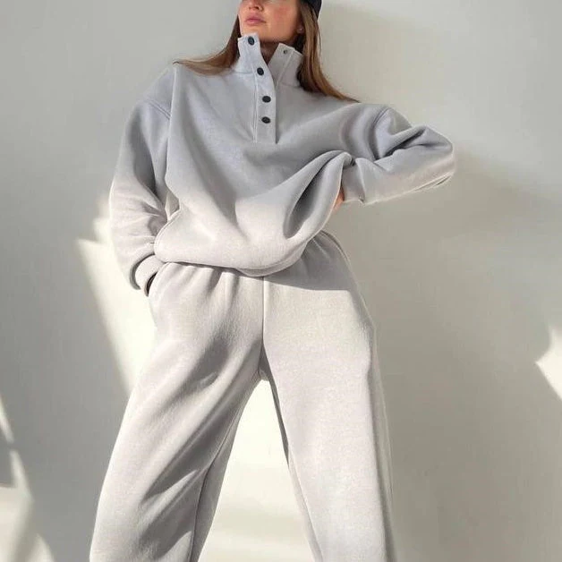 ❄️Winter-Specials❄️Women's Button Sweatshirt & Sweatpants (2-Piece Set) - Image 7
