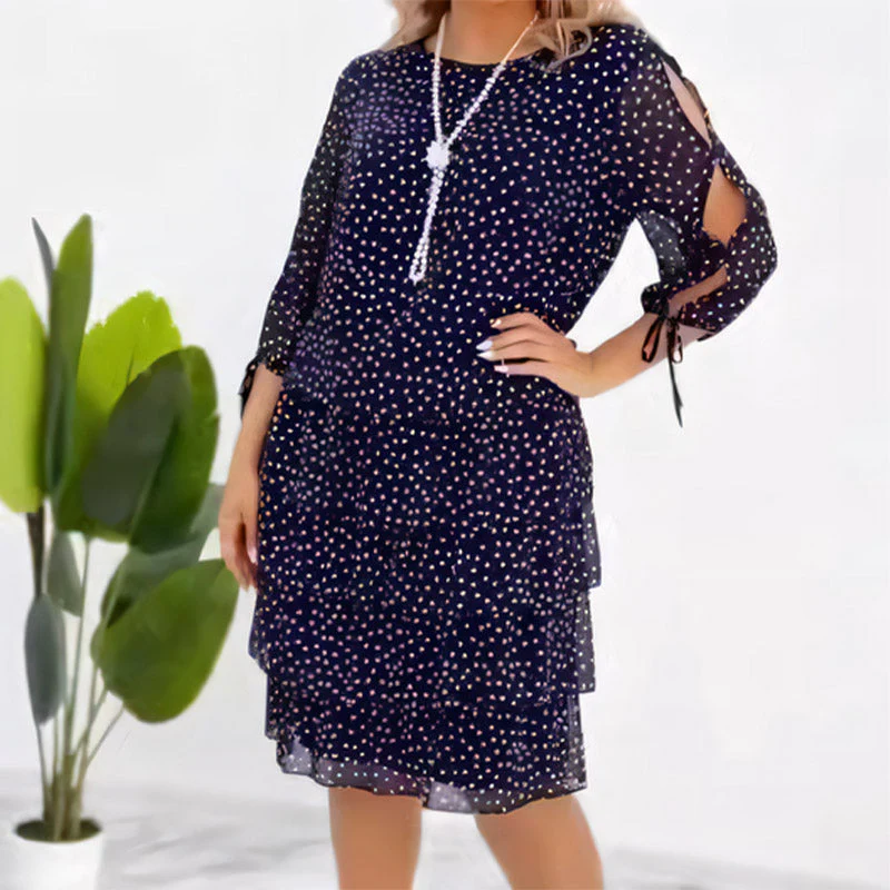 ✨Neujahrsaktion✨Women's Casual Printed Tiered Layered Swing Dress