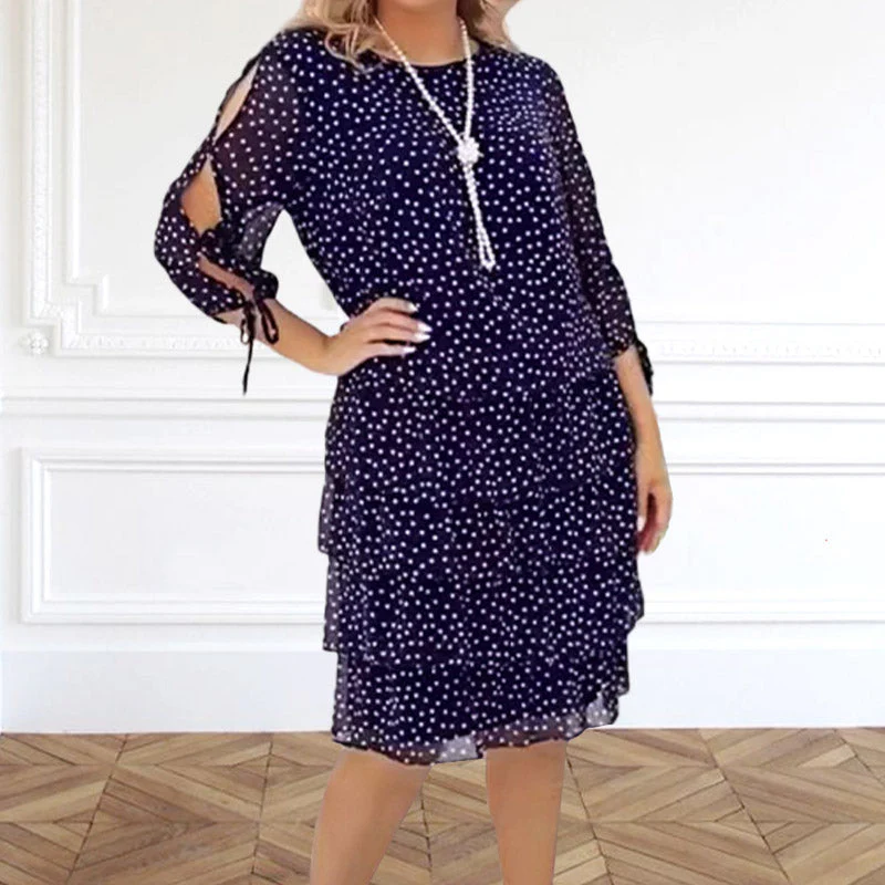 ✨Neujahrsaktion✨Women's Casual Printed Tiered Layered Swing Dress - Image 4