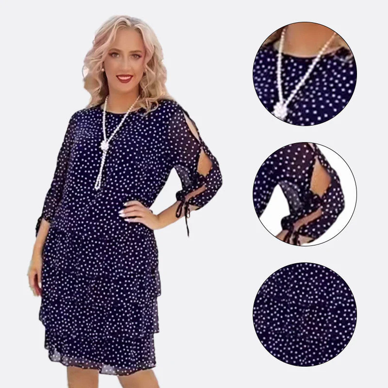 ✨Neujahrsaktion✨Women's Casual Printed Tiered Layered Swing Dress - Image 5