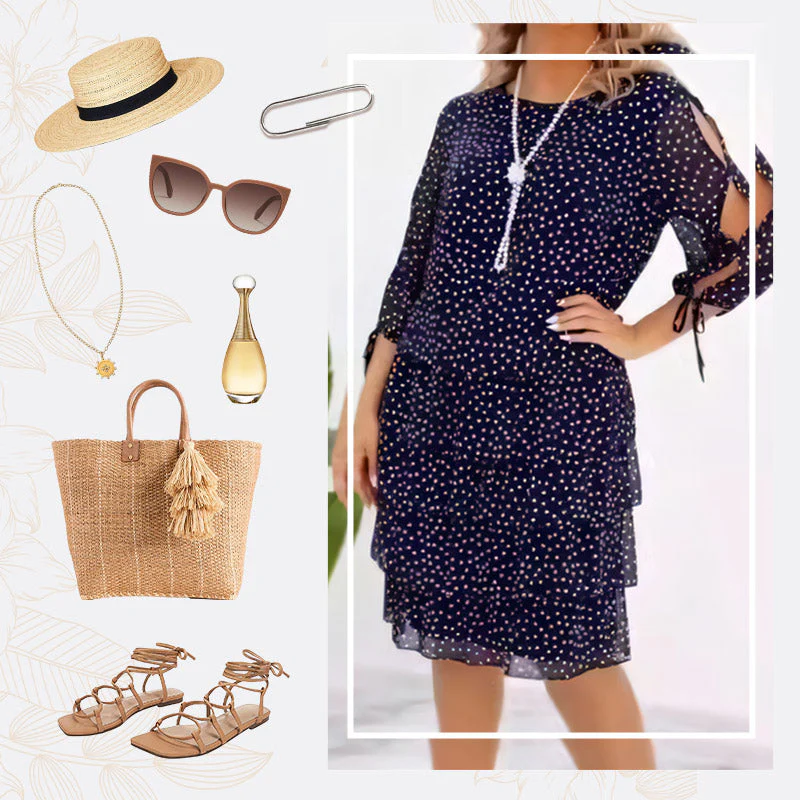 ✨Neujahrsaktion✨Women's Casual Printed Tiered Layered Swing Dress - Image 7