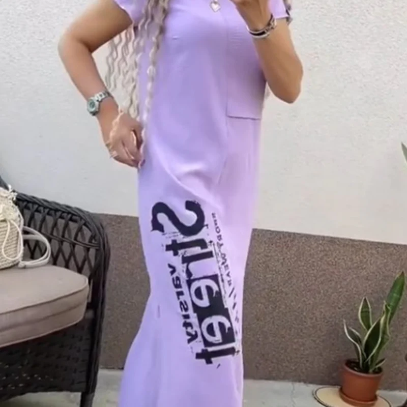 🌿Short Sleeve Side Slit Dress | Women's Loose Summer Essential - Image 12