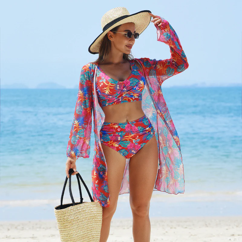 🏖️Summer Hot Sale 49% OFF🌼Women's Fashion Multicolor Printed Bikini Swimsuit 3 Piece Set - Image 7