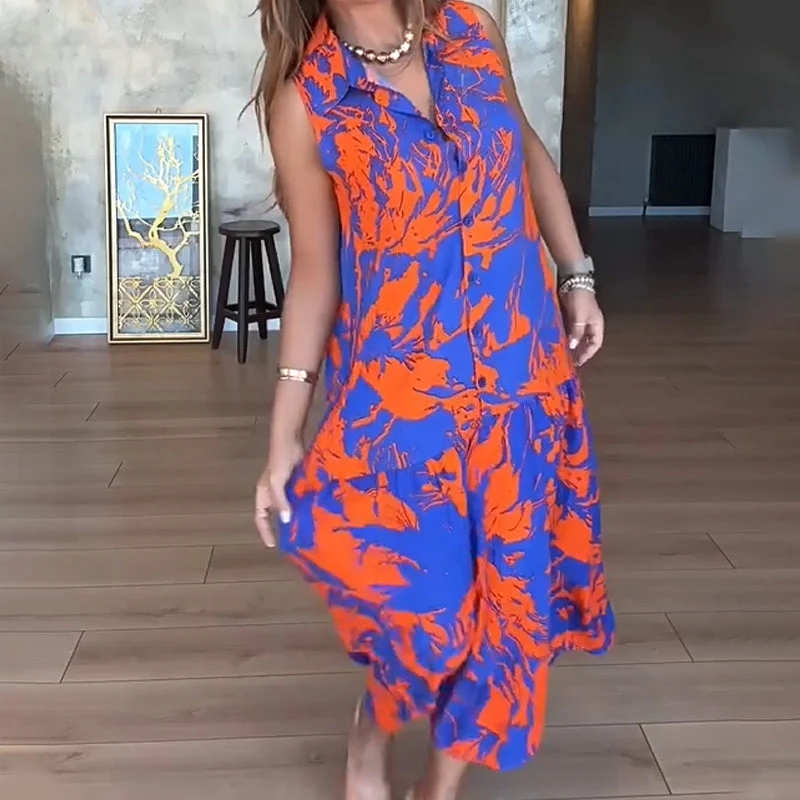 Women’s Fashion Print Sleeveless Maxi Dress - Image 5