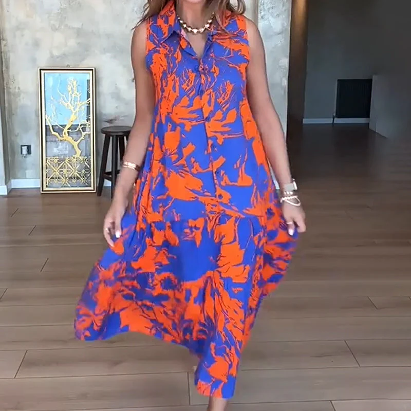 Women’s Fashion Print Sleeveless Maxi Dress - Image 7