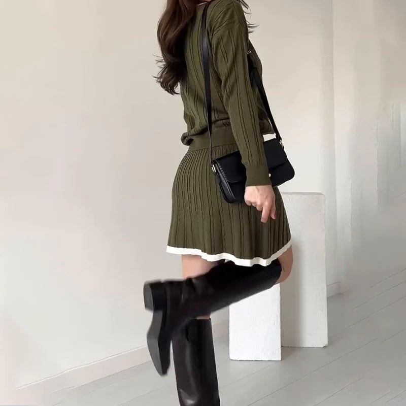 🎅Christmas Pre-sale🎁Women's Knitted Sweater ＆ Short Skirt 2-Piece Set - Image 3