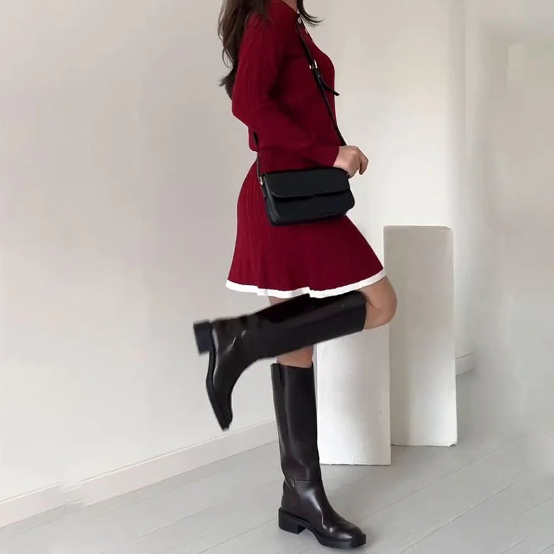 🎅Christmas Pre-sale🎁Women's Knitted Sweater ＆ Short Skirt 2-Piece Set - Image 5