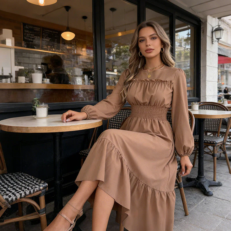 👗New arrival 40% OFF!🥰Women's Long-Sleeve Smocked Ruffle Maxi Dress - Image 5