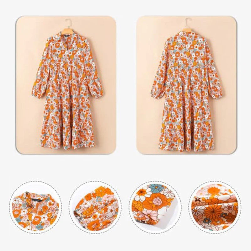 🌸Spring Specials🌸Women's Long Sleeve V Neck Bohemian Midi Dress - Image 9