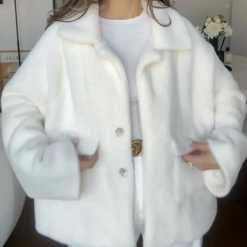 🌹Winter Hot Sale 49% Off🌹Women's Loose Plush Lapel Winter Coat⏰Free Shipping for A Limited Time - Image 5