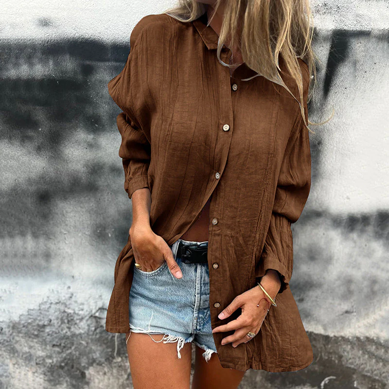 💖Limited Sale 50% OFF💖Women's Oversized Linen Button-Up Shirt - Image 16