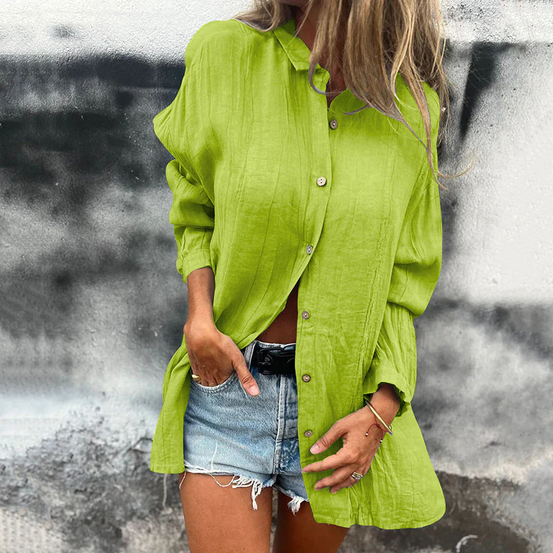 💖Limited Sale 50% OFF💖Women's Oversized Linen Button-Up Shirt - Image 17