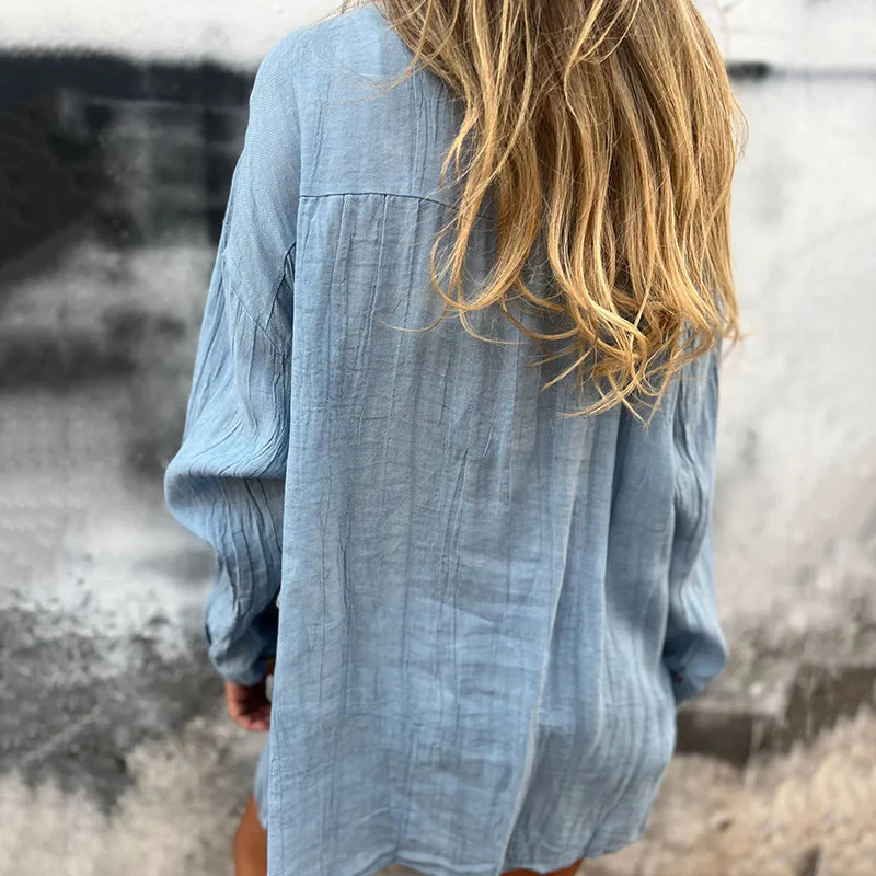 💖Limited Sale 50% OFF💖Women's Oversized Linen Button-Up Shirt - Image 3