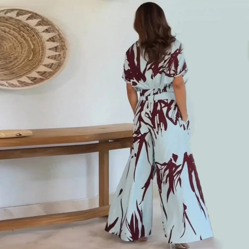 🔥Women’s Printed Top & Wide Leg Pants Set - Image 4