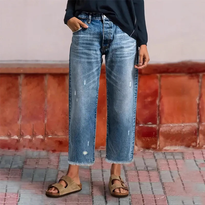 👖New arrival 40% OFF!🥰Women’s Retro Cropped Straight-Leg Jeans