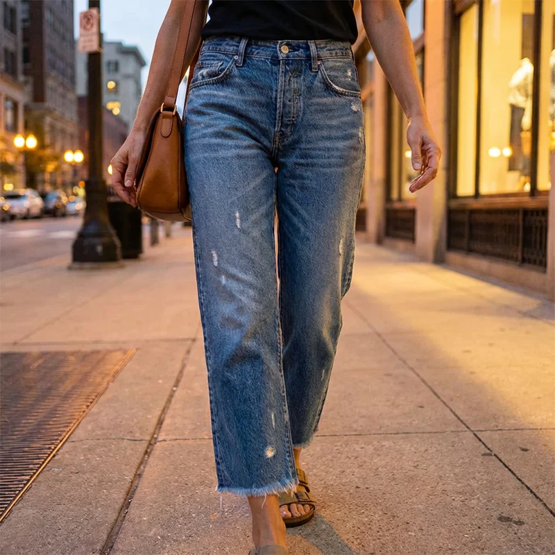👖New arrival 40% OFF!🥰Women’s Retro Cropped Straight-Leg Jeans - Image 3