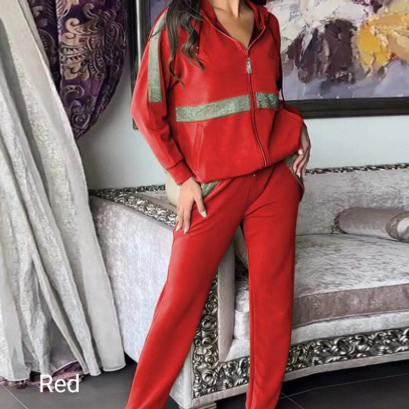 🎅Christmas 50% off sale💥Women's Sequins -Embellished Solid Color Casual 2-piece Set - Image 10