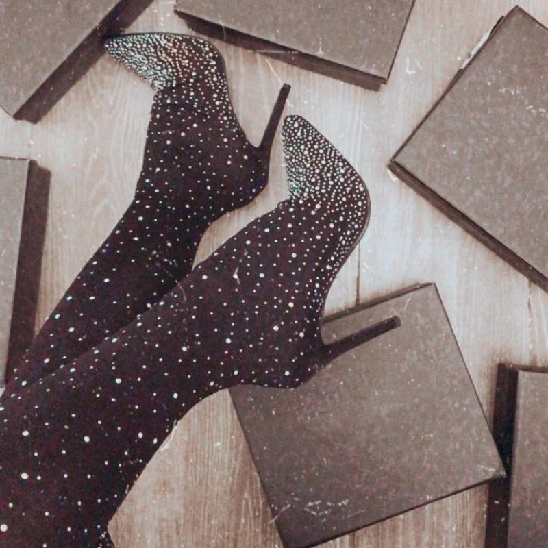【💫2025 New products】💎✨Women’s Sparkly Faux Diamonds Over-the-Knee Boots - Image 2