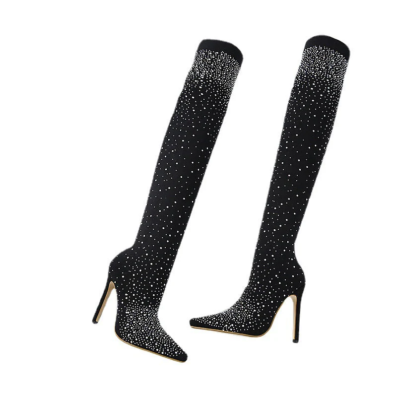 【💫2025 New products】💎✨Women’s Sparkly Faux Diamonds Over-the-Knee Boots - Image 8