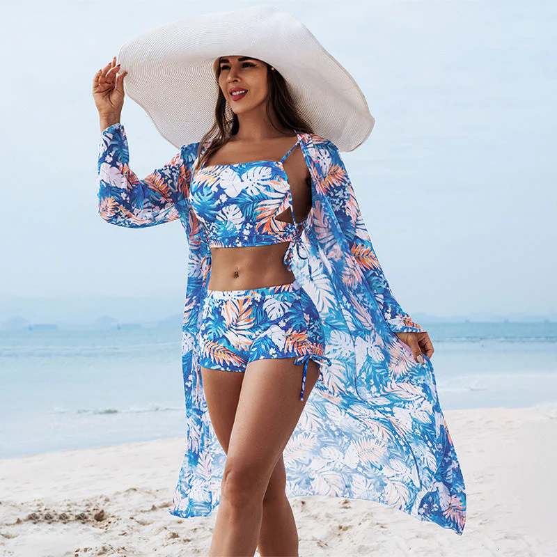 Women's Tropical 3-Piece Bikini Set  - Image 3