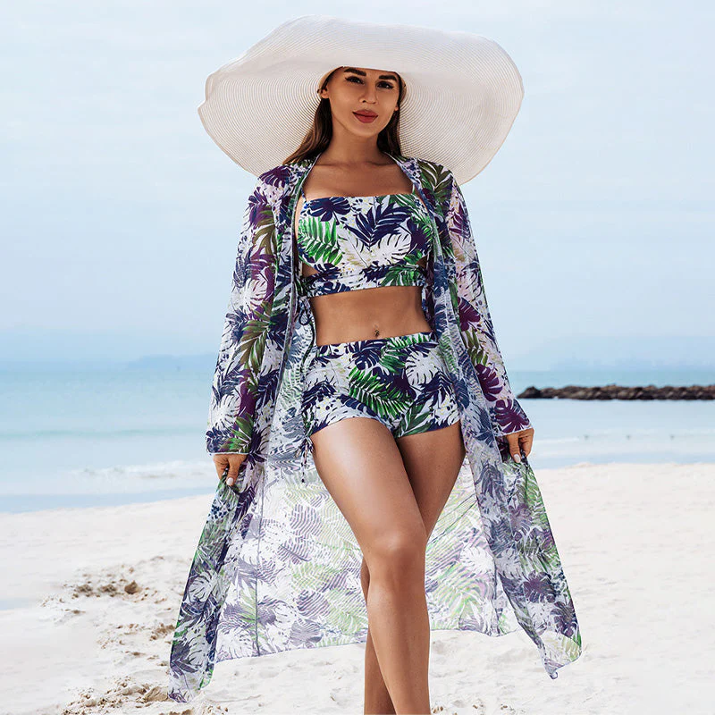 Women's Tropical 3-Piece Bikini Set  - Image 7