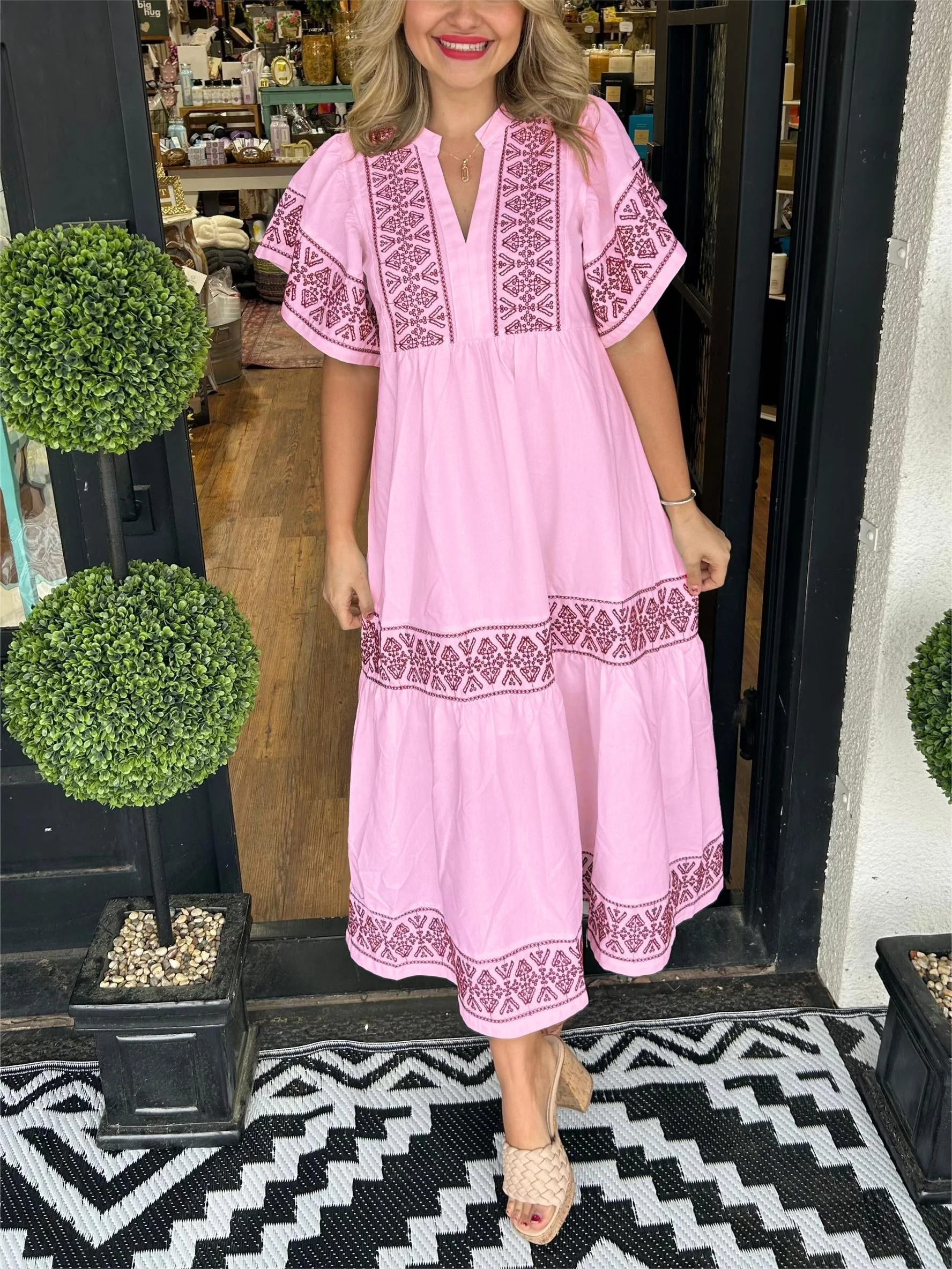 💝2024 Women's V-Neck Boho Maxi Dress💝 - Image 6