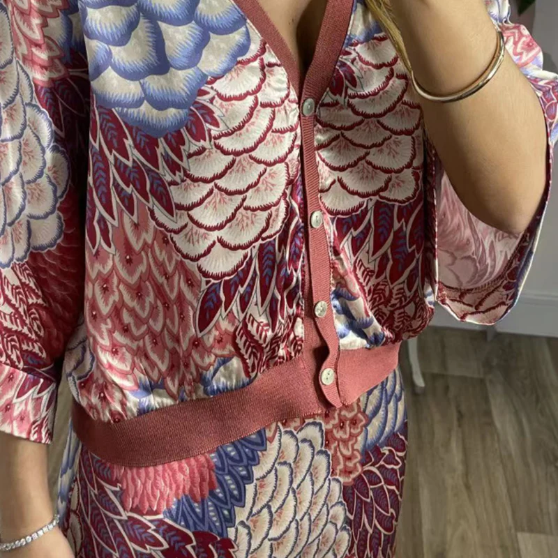 Women's V-Neck Top & Maxi Skirt 2-Piece Set - Image 3