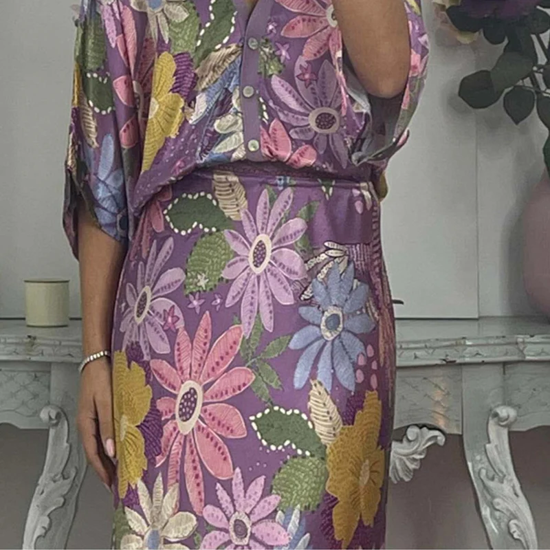 Women's V-Neck Top & Maxi Skirt 2-Piece Set - Image 6