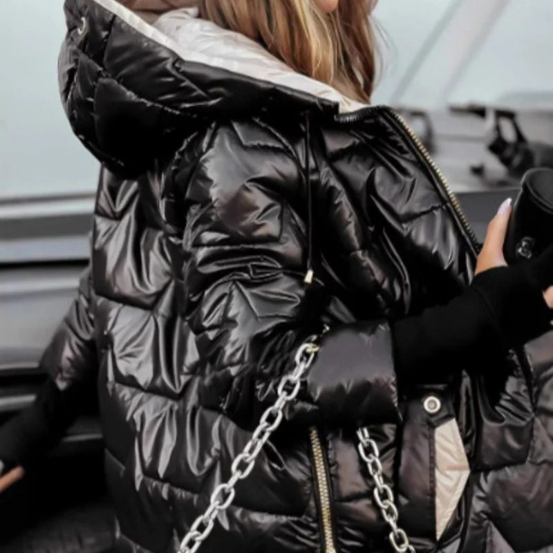 Women's Winter Warm Hooded Mid-Length Coats - Image 2