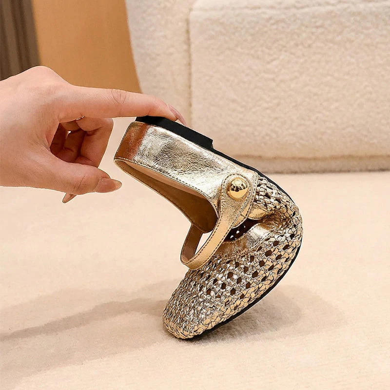 👡45% off!☁️Women's Woven Square-Toe Mary Jane Mules - Image 3
