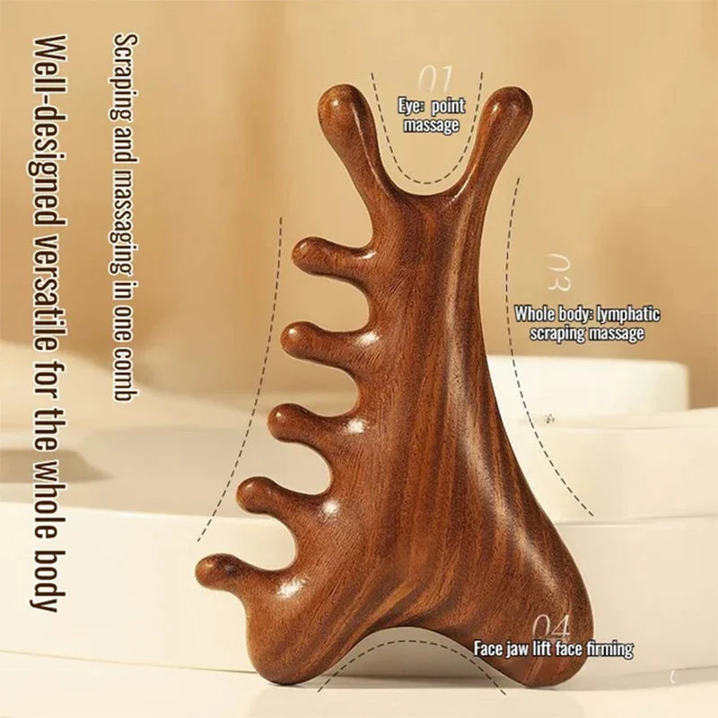 🥳New Year Specials🥳4-in-1 Wooden Scalp Massage Comb Gua Sha Tool - Image 2