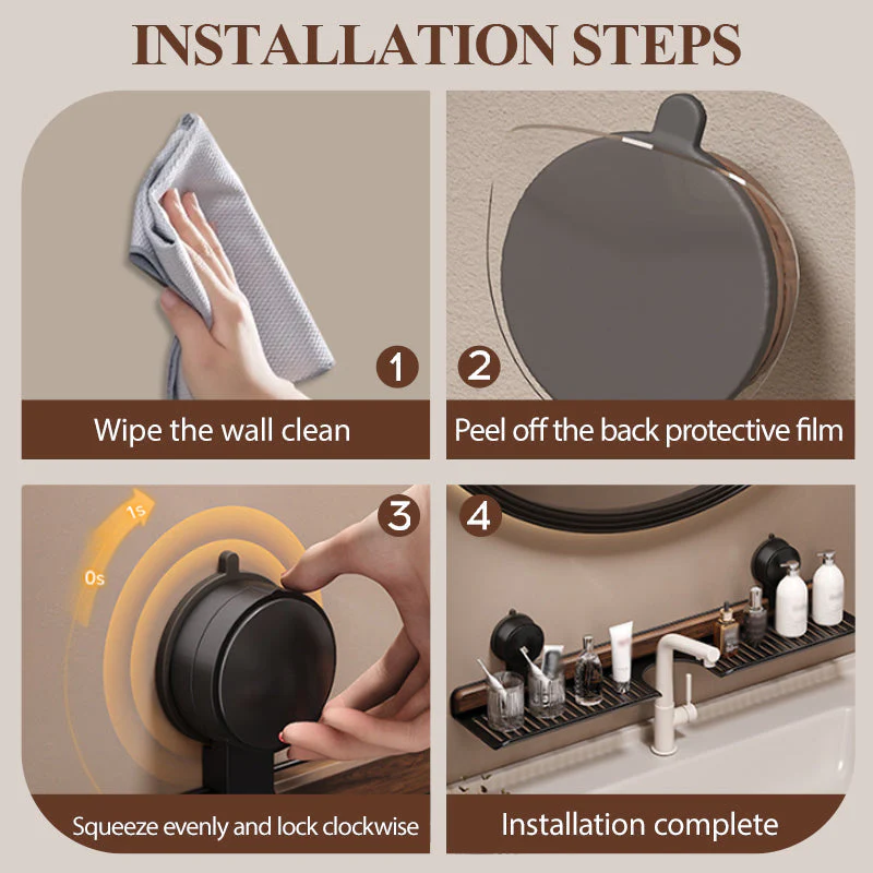 🔥 Bestsellers Recommended – The Furniture Hits of 2025🔥 Walnut Suction Cup Bathroom Shelf - Image 8