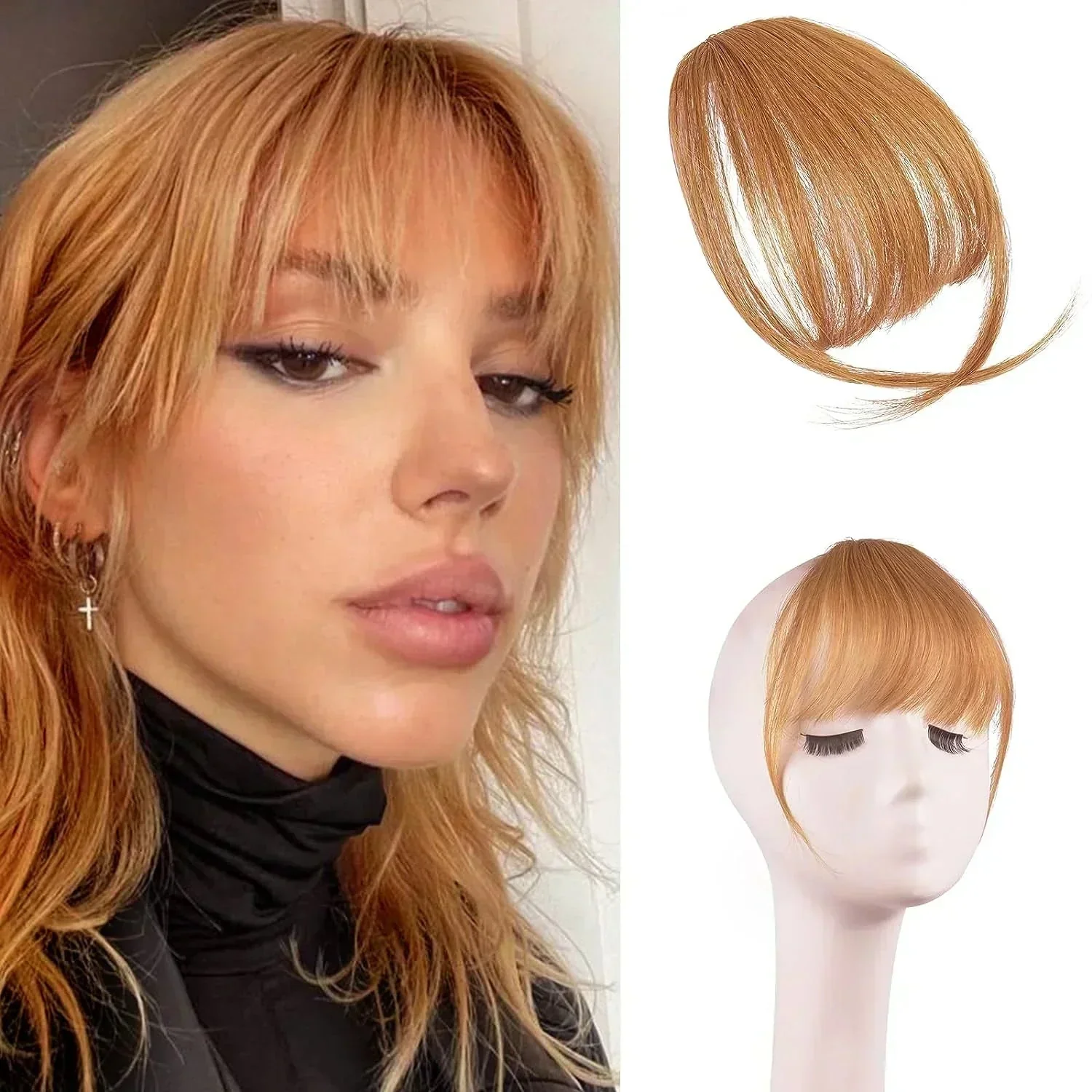 🎀Hot Sale 50% OFF🎀Clip In Bangs 100% Human Hair Extensions Air Bangs - Image 14