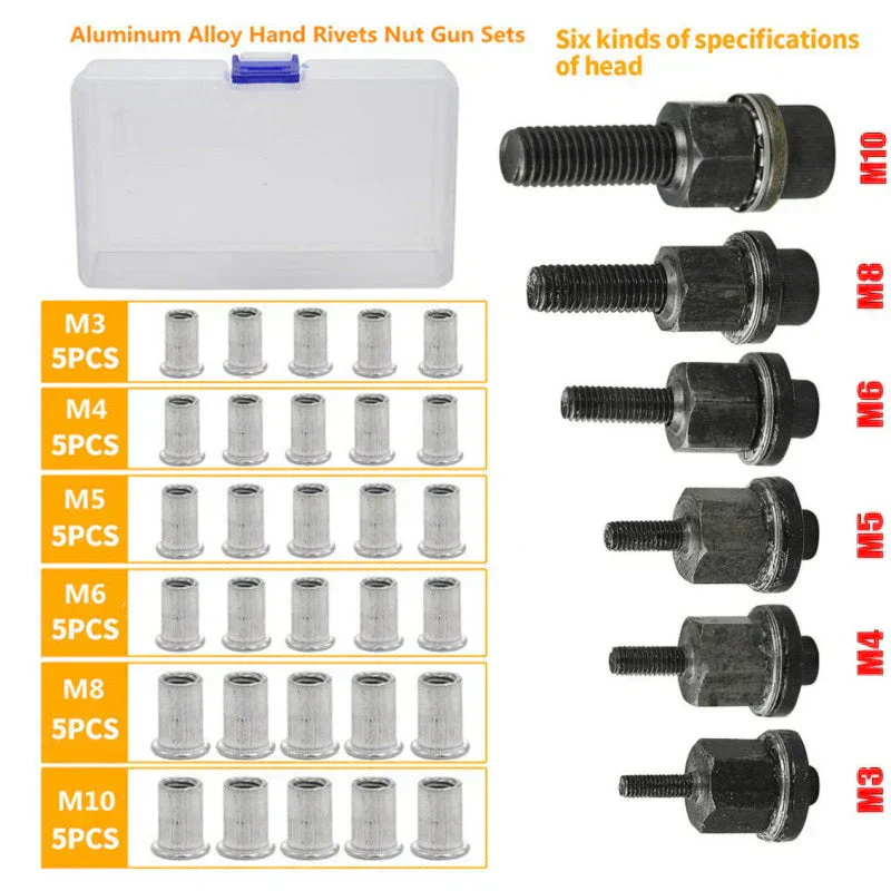 🔥Hot Promotion 56% Off💥Flat Head Threaded Insert Nut Rivet Nuts Set - Image 10
