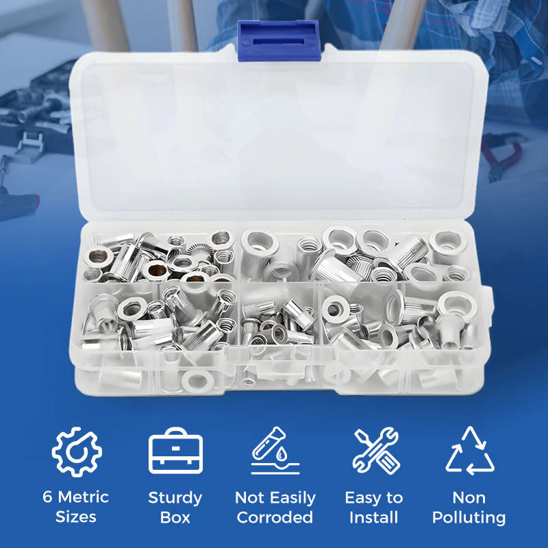 🔥Hot Promotion 56% Off💥Flat Head Threaded Insert Nut Rivet Nuts Set - Image 2