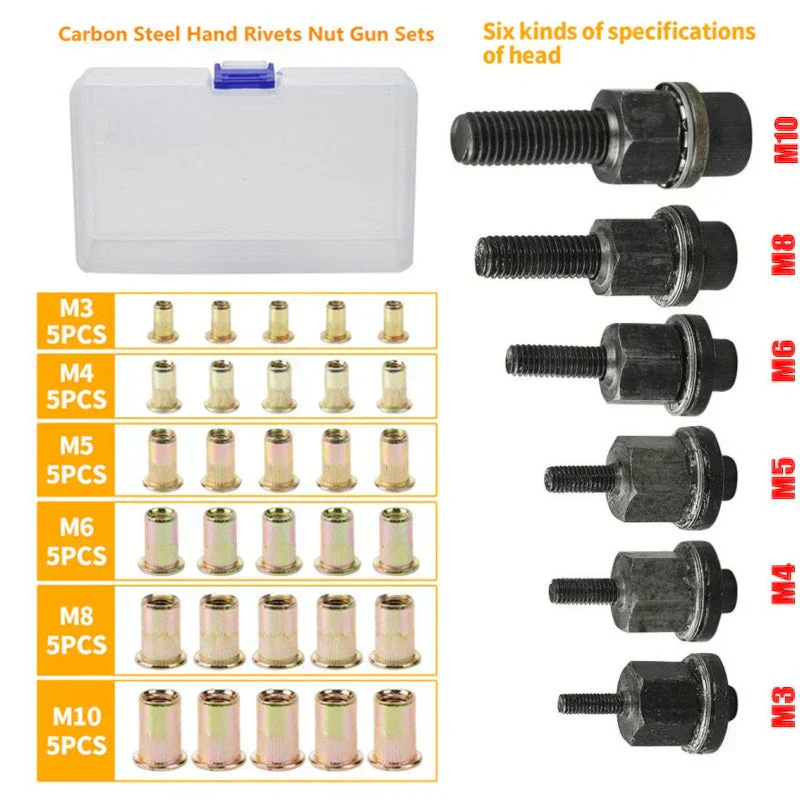 🔥Hot Promotion 56% Off💥Flat Head Threaded Insert Nut Rivet Nuts Set - Image 9