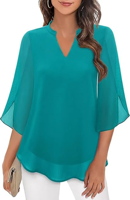💖Limited Time Sale 49% OFF💖V-neck chiffon shirt - Image 8